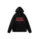 Amiri Classic Print Logo Red Black Hoodie