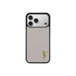 YSL Beige Prime Magsafe Design iPhone Case Mini Logo Gold