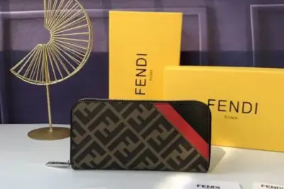 Fendi FF 1974 Diagonal Zip Around Wallet
