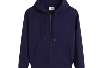 Ami Paris Ami De Coeur Zip-Up Hoodie Purple