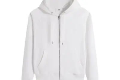 Ami Paris Ami De Coeur Zip-Up Hoodie White