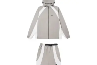 Corteiz Spring Windbreaker Jacket Shorts Set Gray