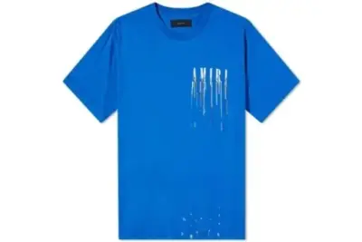 AMIRI Paint Drip Core Logo T-Shirt Blue/White