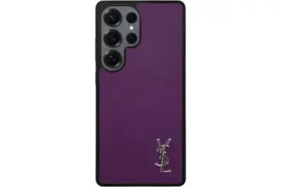 YSL Prime Purple Samsung Case Silver Logo
