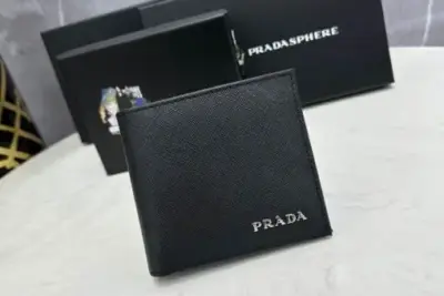 Prada Saffiano Leather Bifold Wallet Black