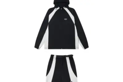 Corteiz Spring Windbreaker Jacket Shorts Set Black Gray