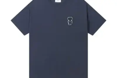 Ami Paris T-Shirt Cream Navy Blue