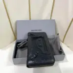 Balenciaga Classic Bizar Zip Long Wallet Black - Image 2