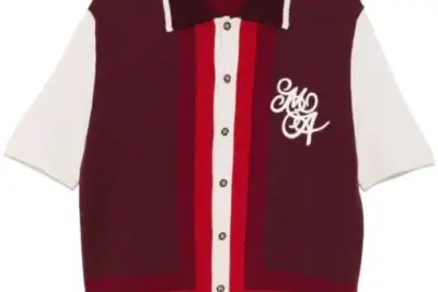 AMIRI MA Swirl polo shirt burgundy/white/rose red