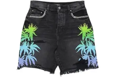 AMIRI Palm Denim Shorts Black