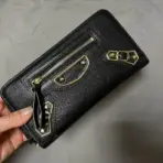 Balenciaga Classic Bizar Zip Long Wallet Black