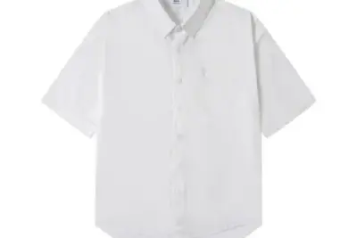 Ami Paris Embroidery Outline Loose Short-Sleeved Commuter Versatile Shirt White