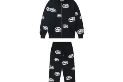 Corteiz Denim Tears Cotton Wreath Tracktsuit Black