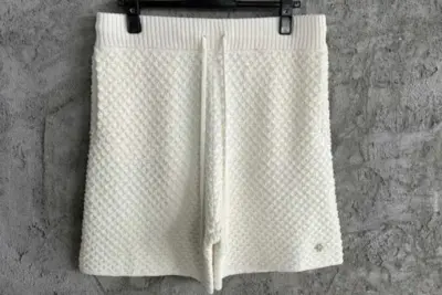 Casablanca Textured Knitted Shorts White