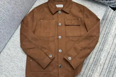 Loewe Black Workwear Jacket Wool Blend Brown