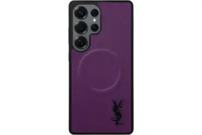 YSL Prime Purple Samsung Magsafe Design Case Black Logo