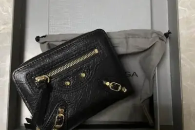 Balenciaga Classic Bizar Zip Around Wallet Black