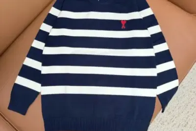 Ami Paris Blue Striped Sweater