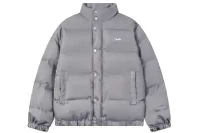 Corteiz Alcatraz Classic Hooded Down Puffer Jacket Gray