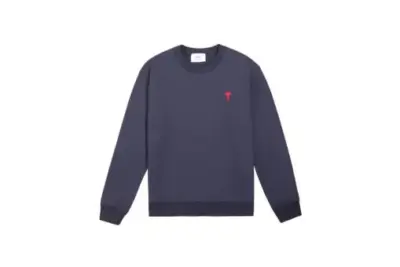 Ami Paris De Coeur Long Sleeved Sweatshirt Blue