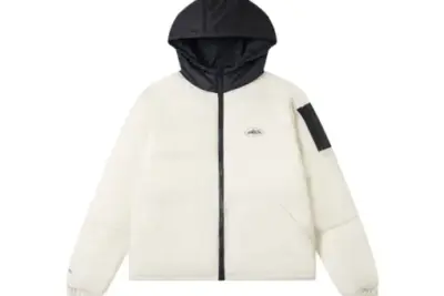 Corteiz Alcatraz Classic Hooded Down Puffer Jacket White