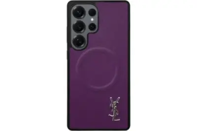 YSL Prime Purple Samsung Magsafe Design Case Silver Logo