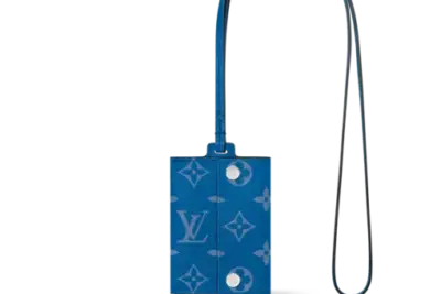 LV Card Holder Necklace Blue
