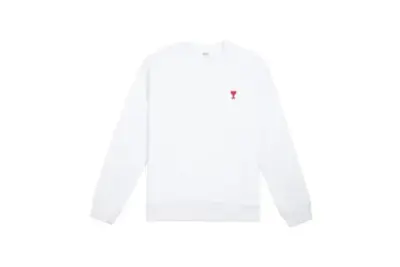 Ami Paris De Coeur Long Sleeved Sweatshirt White