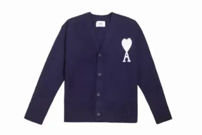 Ami Paris De Coeur wool Cardigan Blue