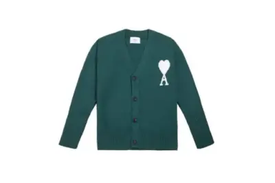 Ami Paris De Coeur wool Cardigan Green