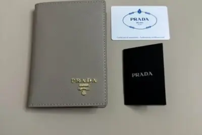 Prada Saffiano Small Wallet in Sunny Grey