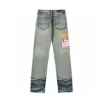 Amiri Straight Leg Logo Appliquéd Embroidered Distressed Jeans - Image 2