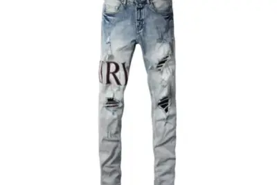 Amiri Varsity Ripped Jeans Light Blue Sky