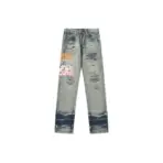 Amiri Straight Leg Logo Appliquéd Embroidered Distressed Jeans