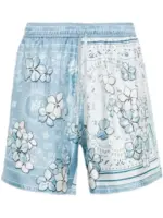 AMIRI Bandana silk shorts cerulean blue/white