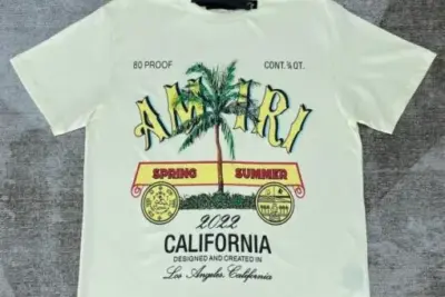 Amiri Rum Label Almond T-shirt White