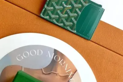 Goyard Bourbon Zipped Card Holder Green