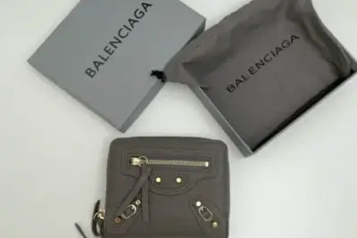 Balenciaga Classic Bizar Zip Around Wallet Gray