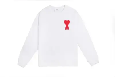 Ami Paris De Coeur Patch Sweatshirt White