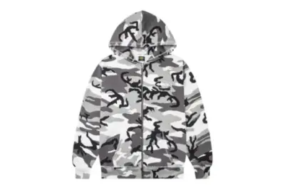 Corteiz Devil’s Island Classic Print Winter Retro Camouflage Casual Hoodie