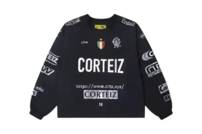 Corteiz Alcatraz Waterproof Windbreaker Crew Neck Black