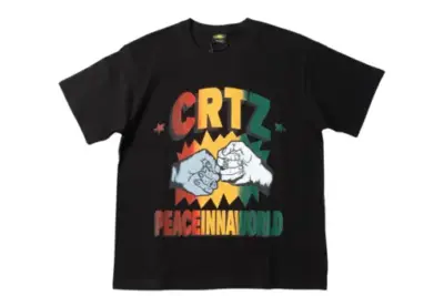Corteiz Short Sleeved Peaceinnaworld T Black