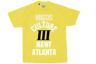 Migos x Gallery Dept. For Culture III YRN T-Shirt Yellow