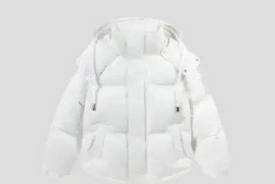 AMI Paris Hooded Puffer Jacket White