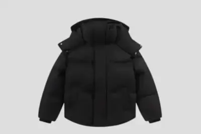 AMI Paris Hooded Puffer Jacket Black