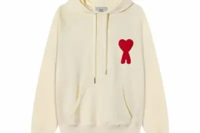 Ami Paris De Coarse Wool Hoodie White