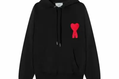 Ami Paris De Coarse Wool Hoodie Black