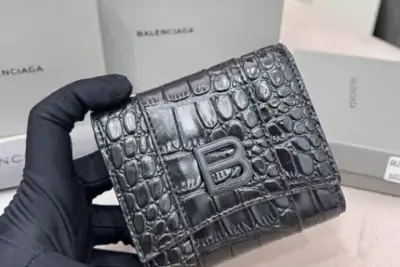 Balenciaga Card Holder Crocodile Black