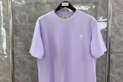 Ami Paris logo-embroidered T-shirt Lavender