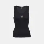 Loewe Anagram Cotton-Blend Tank Top Black